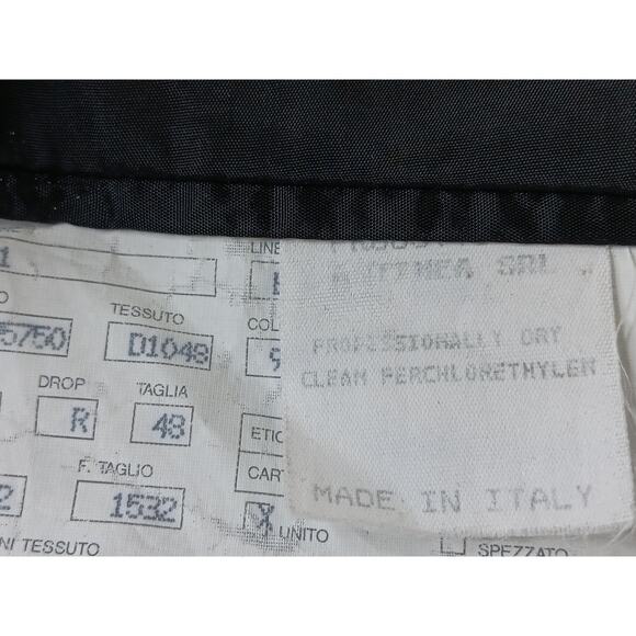 Emporio Armani Made in Italy Black Wool Blazer Jacket 14 (IT 48) Shoulder Pads - Picture 11 of 11